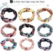 9 Pcs Boho Headbands for Women Wide Bohemian Knotted Yoga Headband Head Wrap Hair Band