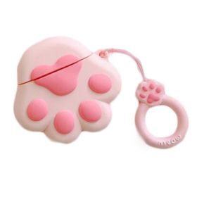 Pink Cartoon Silicone Cat Claw Wireless Earphone Case Protector Cute Bluetooth Wireless Earbuds Headphones Case
