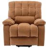 Massage Recliner Chair Electric Power Lift Recliner Chairs with Heat, Vibration, Side Pocket, Light Brown