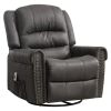 Massage Rocker Recliner Chair Rocking Chairs for Adults Oversized with USB Charge Port Soft Features a Manual Massage and Heat - GREY