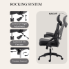 Ergonomic Chair with wheels High Back Task Chair - Mesh - Swivel Chair with Adjustable Back Height & Flip up Arms & Lumbar