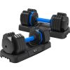 Adjustable Dumbbell - 55lb x2 Dumbbell Set of 2 with Anti-Slip Handle, Fast Adjust Weight by Turning Handle with Tray, Full Body Workout