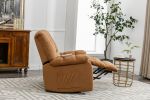 Massage Recliner Chair Electric Power Lift Recliner Chairs with Heat, Vibration, Side Pocket, Light Brown