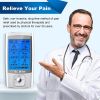 TEC.BEAN 24 Modes Rechargeable TENS Unit - Muscle Stimulator with 8 Electrode Pads (American Gel) for Pain Relief Therapy