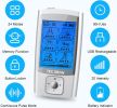 TEC.BEAN 24 Modes Rechargeable TENS Unit - Muscle Stimulator with 8 Electrode Pads (American Gel) for Pain Relief Therapy