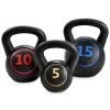 Weight Kettlebell Home Fitness - 3 Pieces Set Kettle Bell in 5 - 10 - 15 lbs -