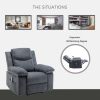 Power Recliner Chair with Adjustable Massage Function, Recliner Chair with Heating System for Living Room, Dark Gray color fabric.