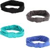 Multi-Style Headband for Fitness Sports Running Workout Yoga Women's Hair Band Wide Stretchy (4 Pcs)