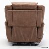 Power Lift Recliner Chair with Massage and Heat Breathable Faux Leather Electric, Heavy Duty Big Man Recliners - USB port (Nut Brown)