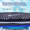4PCS Headbands with Button for Women Men Elastic Sports Turban Ear Protection Holder Head Wrap Non-Slip Hair Bands for Yoga Running Washing Face