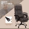 High Back Vibration Massage Office Chair with 6 Points, Hight Adjustable, Reclining with Retractable Footrest and Remote - Brown