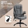 6 Point Vibration Massage Office Chair with Heat, High Back Executive Office Chair with Padded Armrests, Linen Reclining Computer Chair, Deep Gray