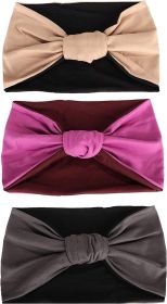 Multi-Style Headband for Fitness Sports Running Workout Yoga Women's Hair Band Wide Stretchy (3 Pcs)