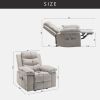 Power Recliner Chair with Adjustable Massage Function, Recliner Chair with Heating System for Living Room, Beige color fabric.