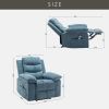 Power Recliner Chair with Adjustable Massage Function, Recliner Chair with Heating System for Living Room, Blue Velvet fabric