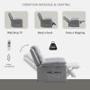 Power Recliner Chair with Adjustable Massage Function, Recliner Chair with Heating System, Light Gray color fabric