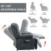 Power Lift Recliner Chair Large Size - Blue Chenille with 8-Point Vibration Massage and Lumbar Heating with 23" Seat Width and High Back