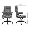 6 Point Vibration Massage Office Chair with Heat, High Back Executive Office Chair with Padded Armrests, Linen Reclining Computer Chair, Deep Gray