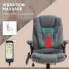 6 Point Vibration Massage Office Chair with Heat, High Back Executive Office Chair with Padded Armrests, Linen Reclining Computer Chair, Deep Gray
