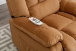 Massage Recliner Chair Electric Power Lift Recliner Chairs with Heat, Vibration, Side Pocket, Light Brown