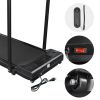 Treadmill Space Saving & Movable - Folding Electric Treadmill features a compact and slim size of 51" x 22" x 5" and a foldable handrail.