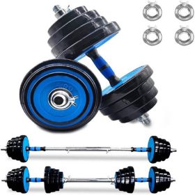 Adjustable Weights Dumbbells (Set of 2)  66Lbs - 2 in 1 Exercise & Fitness Dumbbells Barbell Set UNISEX
