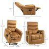 Power Lift Chair, Velvet Touch Upholstered Recliner Chair with Vibration Massage, Remote Control, Side Pockets, Brown