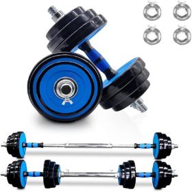 Adjustable Weights Dumbbells (Set of 2) 44Lbs - 2 in 1 Exercise & Fitness Dumbbells Barbell Set - Unisex