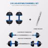 Adjustable Weights Dumbbells (Set of 2) 44Lbs - 2 in 1 Exercise & Fitness Dumbbells Barbell Set - Unisex