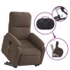 Electric Stand up Massage Recliner Chair - Brown Microfiber Fabric