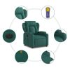 Electric Massage Recliner Chair Dark Green Fabric