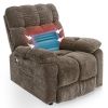 Liyasi Electric Power Lift Recliner Chair with 2 Motors Massage and Heat, 3 Positions, 2 Side Pockets, USB Charge Ports, High-end Quality Cloth