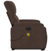 Electric Stand up Massage Recliner Chair - Brown Microfiber Fabric