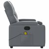 Massage Recliner Chair Gray Faux Leather