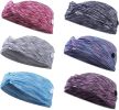 6Pcs Headbands for Women Men Nurse Non-Slip Headwrap with Button Multifunctional Hair Band Ear Protection Holder for Yoga Sports Outdoor Activities