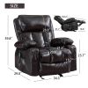 Recliner Chair Heating massage for Living Room with Rocking Function and Side Pocket (BROWN)