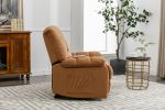 Massage Recliner Chair Electric Power Lift Recliner Chairs with Heat, Vibration, Side Pocket, Light Brown