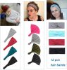 12pcs Headbands for Women Sweat Wicking Wrap Headband Elastic Turban Wide Knot Bows Head Wraps Hair Bands Running Athletic Yoga