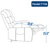 Power Lift Recliner Chair Large Size - Blue Chenille with 8-Point Vibration Massage and Lumbar Heating with 23" Seat Width and High Back