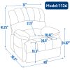 Power Lift Recliner Chair Large Size - Blue Chenille with 8-Point Vibration Massage and Lumbar Heating with 23" Seat Width and High Back