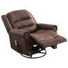 Massage Rocker Recliner Chair Rocking Chairs for Adults Oversized with USB Charge Port Soft Features a Manual Massage and Heat. - BROWN