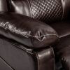 Breathable PU Leather Massage Recliner Chair, Manual Living Room Reclining Sofa