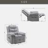 Power Recliner Chair with Adjustable Massage Function, Recliner Chair with Heating System, Light Gray color fabric