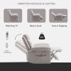 Power Recliner Chair with Adjustable Massage Function, Recliner Chair with Heating System for Living Room, Beige color fabric.