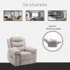 Power Recliner Chair with Adjustable Massage Function, Recliner Chair with Heating System for Living Room, Beige color fabric.