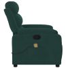 Massage Recliner Chair  -  Dark Green Velvet