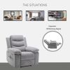Power Recliner Chair with Adjustable Massage Function, Recliner Chair with Heating System, Light Gray color fabric