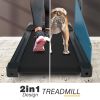 FYC 2-in-1 Dog Treadmill for Home - 220lbs Weight Capacity Folding Pet Training Machine Compact Exercise Workout Foldable Running Machine Portable