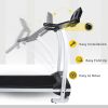YSSOA High Performance Folding Treadmill, Workout Running Machine with LCD Display and Phone Slot, Compact Treadmill - White and Black