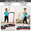 2 in 1 Under Desk Treadmill for Home, Installation-Free Foldable Treadmill Compact Electric Running Machine, Remote Control - LED Display